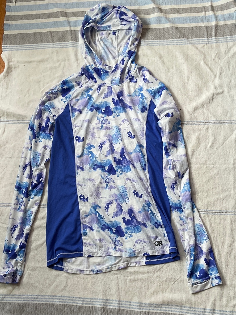 Outdoor Research Women's Blue & White Run Hoodie